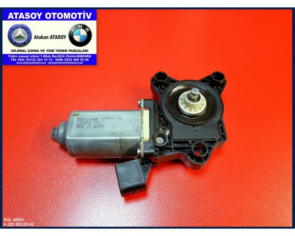 MERCEDES W220 SOL ARKA CAM MOTORU A2208200342 2208200342 119655-104 W220 SAĞ ARKA CAM MOTORU A2208200442 2208200442 119654-104 W230 SL SOL ARKA CAM MOTORU  W230 SL SAĞ ARKA CAM MOTORU